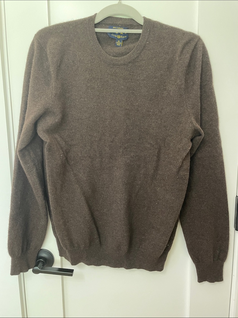 Club Room Men's Chocolate Brown Cashmere Crewneck Sweater
